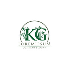Green Bamboo KG Letter logo