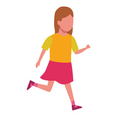 Girl running cartoon