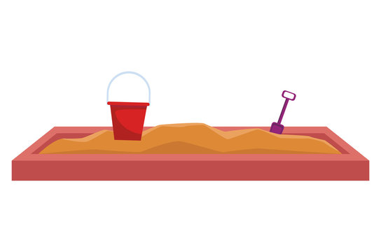 Sand Box With Bucket And Shovel