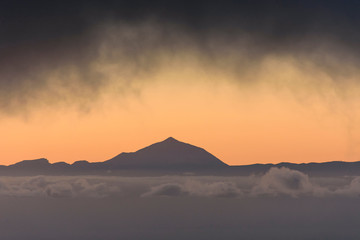 Teide volcano seen from Gran Canaria island