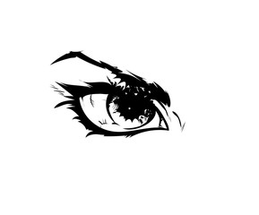 Human eye feminine vector illustration outline black white