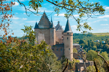 Vianden Castle with blue sky, Luxembourg