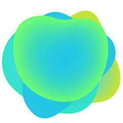 Vector set of neon liguid shapes