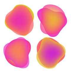 Vector set of neon liguid shapes