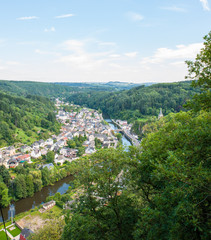 Fototapeta na wymiar Top view of historical Vianden city, Luxembourg