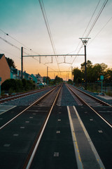 Fototapeta na wymiar Sunset over the railway