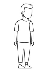 Fototapeta premium Kid boy avatar cartoon black and white