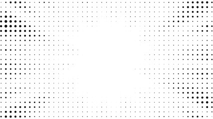 Halftone gradient sun rays pattern. Abstract halftone dots background. Monochrome dots pattern. Pop Art, Comic small dots. Star rays halftone poster. Shine, explosion. Outer space, rays twisted vector