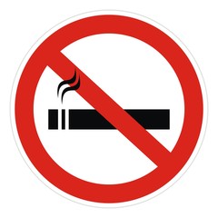 no smoking, vector icon, red circle sign