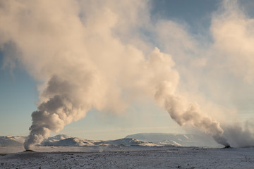 Naklejka na ściany i meble Hverir geothermal area, Iceland