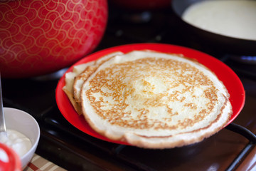 pancakes  on   kitchen at home