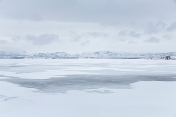 Frozen Lake Myvatn, Iceland