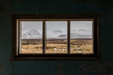 Iceland ruin window view