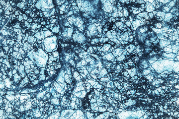 Abstract mineral blue marble cells pattern background.