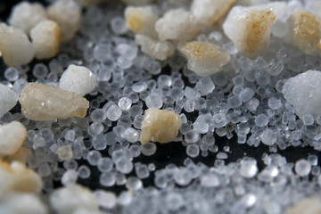 salt isolated against black background 
