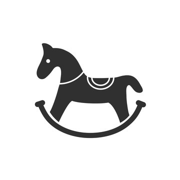 Toy rocking horse icon