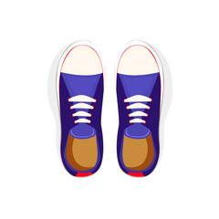 Teenage blue sneakers vector illustration. Sportswear, casual style, teenage fashion. Shoes concept. Vector illustration can be used for topics like sport, fashion, style
