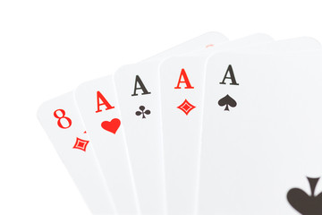 playing cards on white