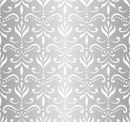 Elegant Damask Floral Vector Seamless Pattern. Decorative Flower Illustration. Abstract Art Deco Background.