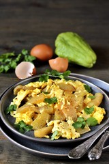 scrambled eggs with chayote