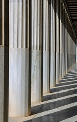 Fototapeta premium Columns in the sun on the ancient agora, Athens, greece