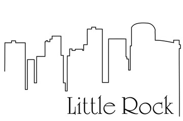 Little Rock city one line drawing abstract background with cityscape