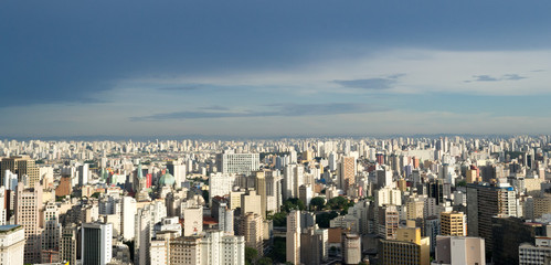Aerial view of Sao Paulo in Brazil, downtown district seen from the top of one of the highest building of this city