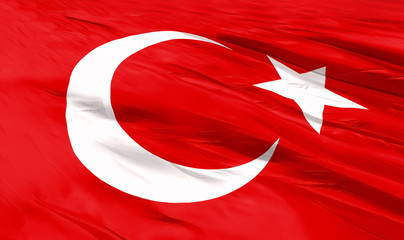Waving flag of Turkish