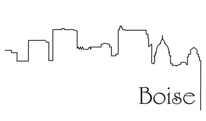 Fototapeta premium Boise city one line drawing abstract background with cityscape