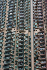 Fototapeta na wymiar Hochhausfassade Hong Kong China