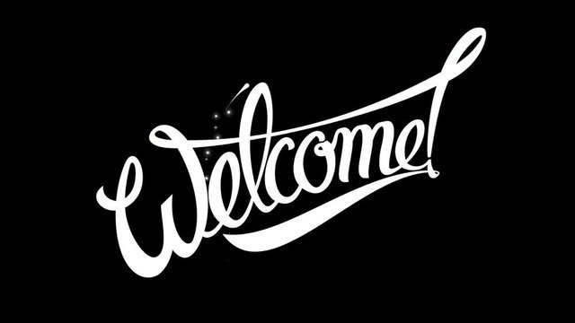 Caption Welcome. Alpha channel