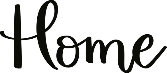 Hand lettered home modern brush calligraphy word 