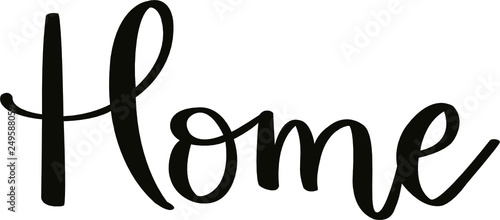 "Hand lettered home modern brush calligraphy word " Stock image and ...