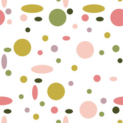 Seamless vector pattern of colorful geometric shapes on a white background
