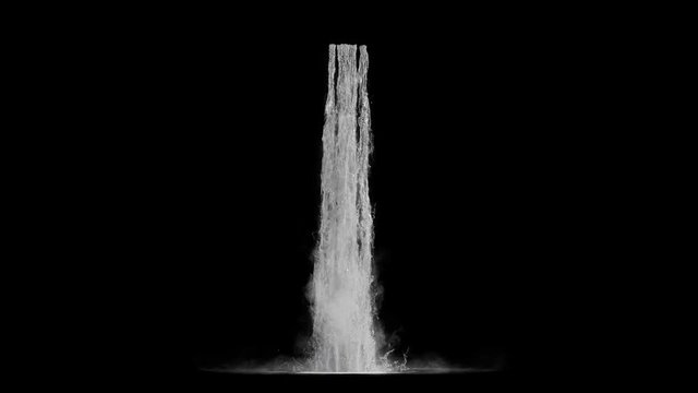 waterfall texture seamless loop, 4k, isolated on black, foam and mist, perfectly looped