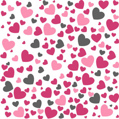 Romantic seamless pattern with hearts