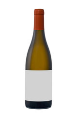 Бутылка вина изолированная на белом фоне, сохраненный обтравочный контур Wine bottle isolated on white background, clipping path saved