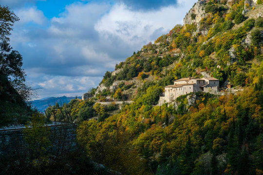 Italy, Umbria, Apennines, Gubbio, St Ambrogio hermitage