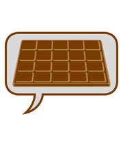 schokolade naschen sprechblase reden comic cartoon feed me logo design füttere mich lecker hunger essen diät koch chef schürze