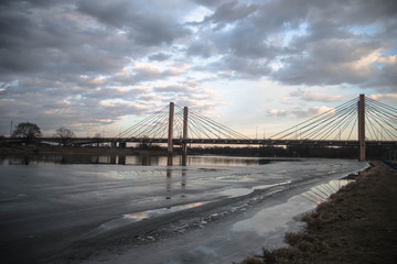 Most Milenijny Wrocław, Odra Dolnyśląsk , Polska , Europa