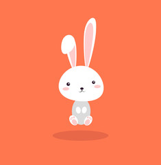 Cartoon picture with home pets, domestic animals, jackrabbit, rabbit, bunny in a hole. Vector illustration.