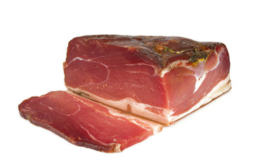 italian speck isolated on white