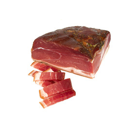 italian speck isolated on white