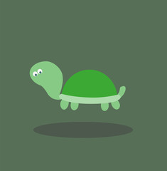 Cartoon picture with home pets, domestic animals, turtle, tortoise. Vector illustration.