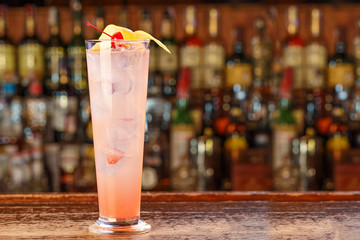 cocktail in night club space for text