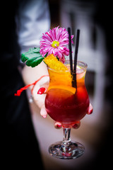 cocktail drink floral glass