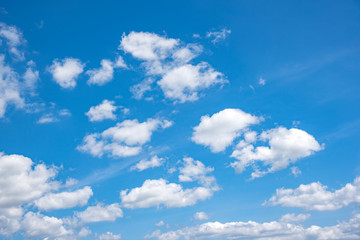 Fototapeta na wymiar Blue sky with white clouds. Summer sky.
