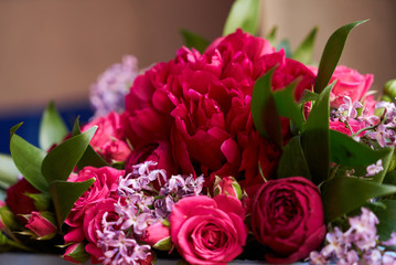 Spring flowers bouquet, close-up. International women's day 8 march gift 