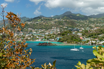 Saint Vincent and the Grenadines,   view from fort Fort Duvernette
