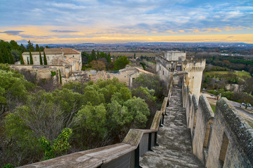 Fototapeta na wymiar The Wall of the Villeneuve-les-Aviñón Castle, Avignon, France